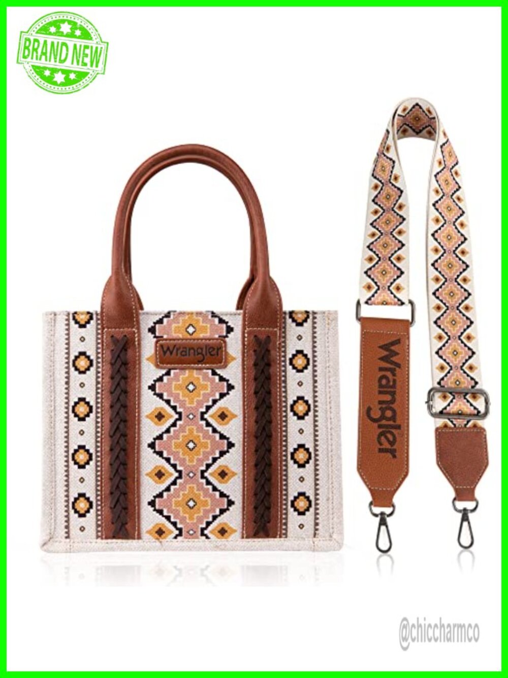 Western Aztec Tote Bag Satchel Crossbody Detachable Strap